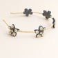 Choko Beaded Floral Hairband with Rustic Floral Beads and Versatile Style for Girls - Denim Blue
