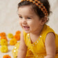 Choko Floral Sequin Crochet Hairband Handcrafted with Cheerful Crochet Flower for Girls - Orange