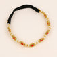 Choko Girls Beaded Headband with Golden Beads & Red Crystal Flowers -Red & Gold | Kids Accessory
