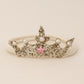 Choko Glitter Crown Birthday Headband with Pearls & Pink Star for Girls - Silver - Kids Accessory