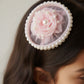 Choko Sweet Blush Pearl Rose Birthday Hairclip Whimsical with Tulle & Pearls for Baby Girls - Pink