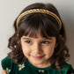 Choko Festive Braided Metallic Christmas Hairband & Sparkle for Girls - Gold kids hair accessory