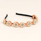 Choko Beaded Floral Pearl Hairband Hair Accessory with Pearls and Flowers for Girls - Pink