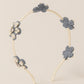 Choko Beaded Floral Hairband with Rustic Floral Beads and Versatile Style for Girls - Denim Blue