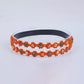 Choko Floral Sequin Crochet Hairband Handcrafted with Cheerful Crochet Flower for Girls - Orange