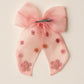 Choko Floral Embellished Bow Hairclip Large with Colorful Embroidery Details for Girls - Pink
