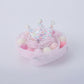 Choko Pastel Crown Pom-Pom Birthday Hairclip for Baby Girls with Glitter & Tulle - Multicolor