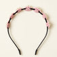 Choko Beaded Floral Pearl Hairband with Pearly Flowers and Elegant Touch for Girls - Light Pink