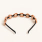 Choko Beaded Floral Pearl Hairband Hair Accessory with Pearls and Flowers for Girls - Pink
