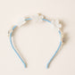 Choko Floral Beaded Hairband with Garden-Inspired Beads and Soft Hue for Girls - Light Blue