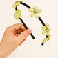 Choko Beaded Floral Hairband Hair Accessory with Pearly Details & Spring Charm for Girls - Green