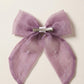 Choko Pearl Studded Bow Hairclip Chiffon with Elegant Pearl Embellishments for Girls - Lavender