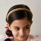 Choko Festive Braided Metallic Christmas Hairband & Sparkle for Girls - Gold kids hair accessory