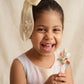 Choko Lemony Organza Bow Alligator Hairclip - Cotton Flower and Pearl Embellishments