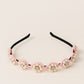 Choko Beaded Floral Pearl Hairband with Pearly Flowers and Elegant Touch for Girls - Light Pink