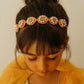 Choko Beaded Floral Pearl Hairband Hair Accessory with Pearls and Flowers for Girls - Pink
