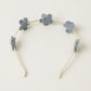 Choko Beaded Floral Hairband with Rustic Floral Beads and Versatile Style for Girls - Denim Blue