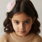 Choko Sweet Blush Pearl Rose Birthday Hairclip Whimsical with Tulle & Pearls for Baby Girls - Pink