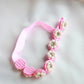 Choko Pearl Flower Detailing Headband - Pink