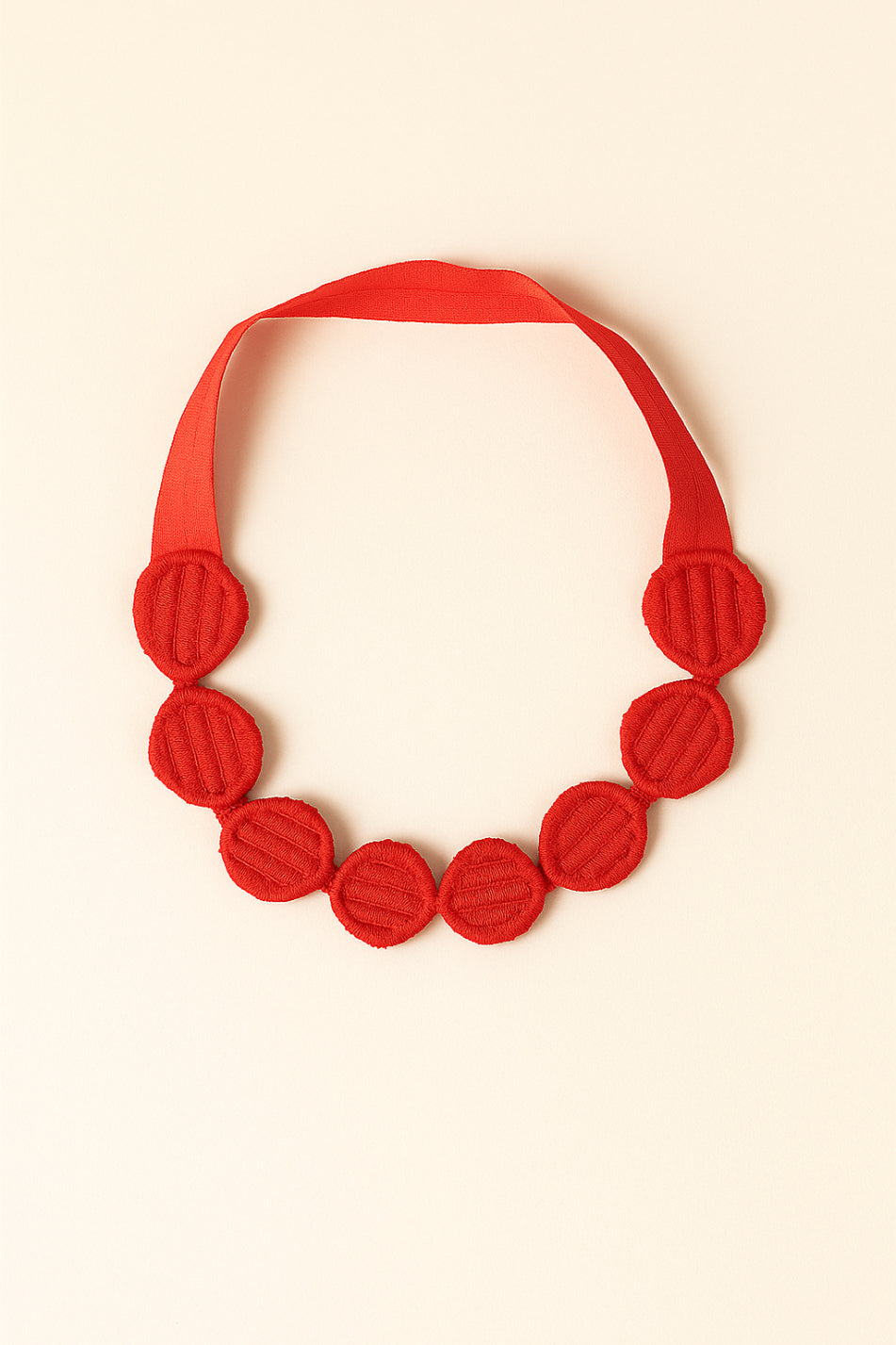 Choko Pearl Flower Detailing Headband - Red