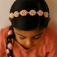 Choko Beaded Floral Pearl Hairband with Pearly Flowers and Elegant Touch for Girls - Light Pink