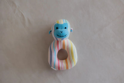 iLearnNGrow Monkey Face Shaped Rattle – Soft Sensory Rattle Toy for Babies
