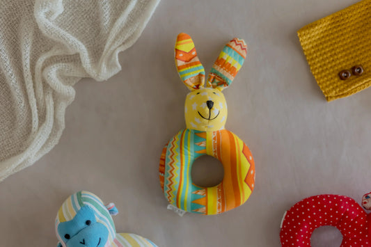 iLearnNGrow Kangaroo Face Shaped Rattle – Soft Sensory Rattle Toy for Babies