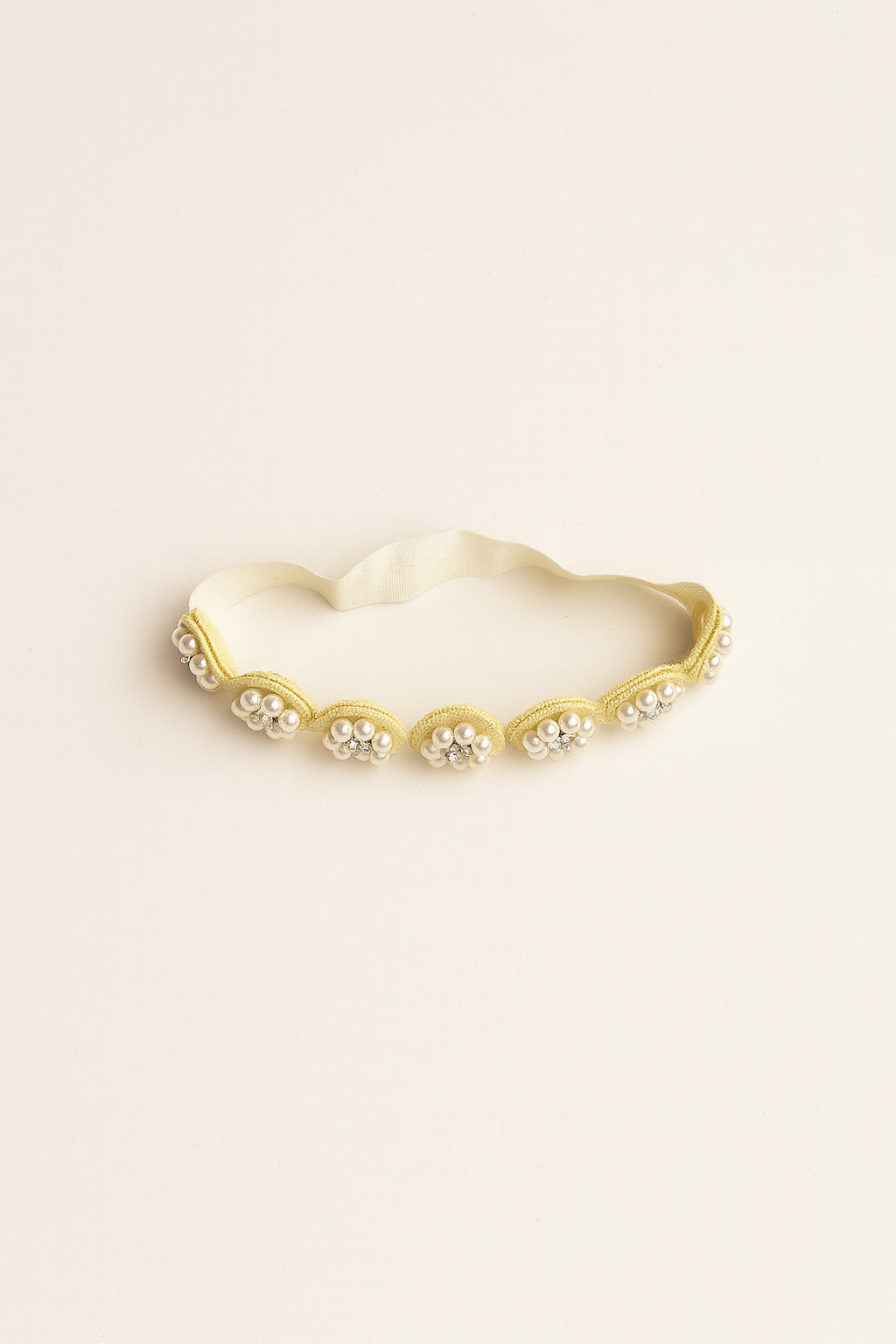 Choko Pearl Flower Detailing Headband - Yellow