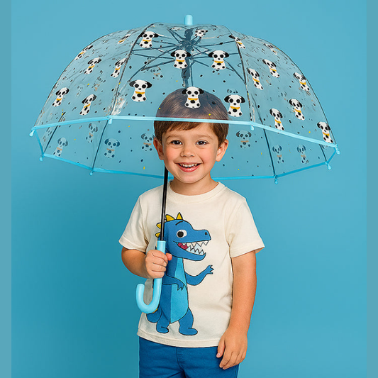 Dalmation theme Dome style Transparent Umbrella for Kids, 1-5years