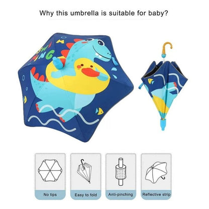 Splashing Dino theme, Canopy Shape Umbrella for Kids, 2-6Years.