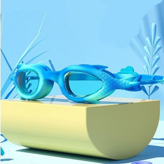 Mint & Blue Fishtail Designed Frame, Anti-Fog UV Protection Leakproof Design Swim Goggles for Kids, 3 years - 8 years