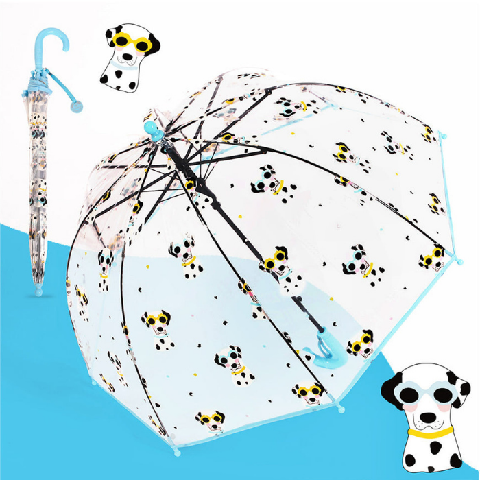 Dalmation theme Dome style Transparent Umbrella for Kids, 1-5years