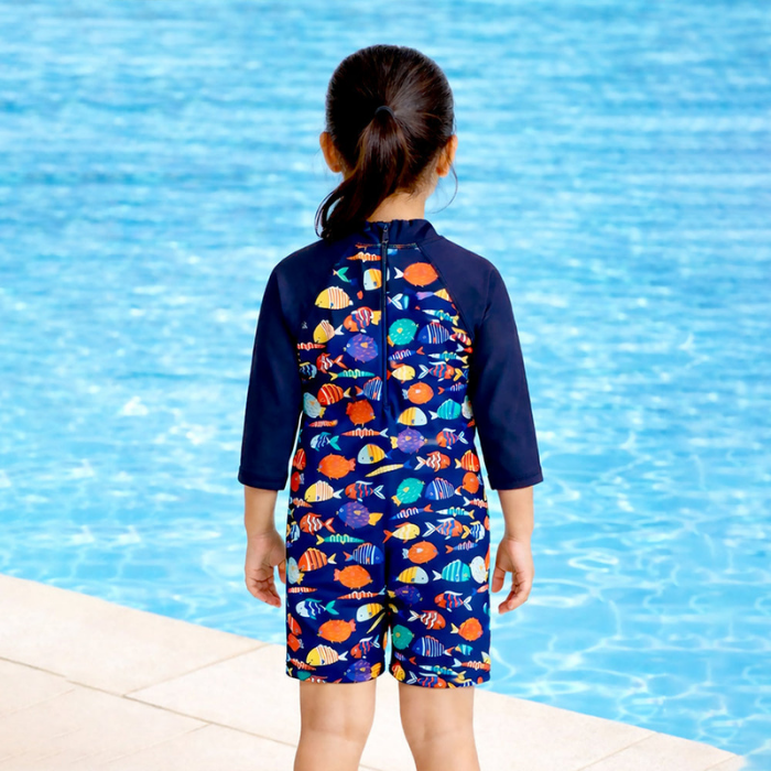 Fish Sea Print Toddlers & Kids Swimwear with Free Wash Bag & Free Swim Detergent