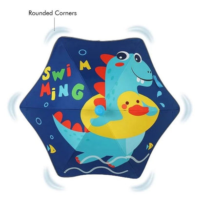Splashing Dino theme, Canopy Shape Umbrella for Kids, 2-6Years.