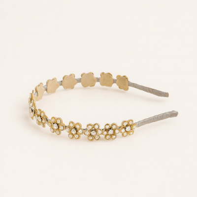 Choko Pearl Floral Embellished Hairband for Girls Elegant Festive and Party Wear
