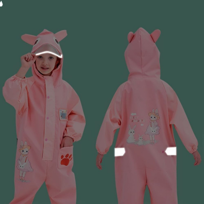 Pink Rabbit Baby,Full Jumpsuit Style Raincoat for Toddlers and Kids
