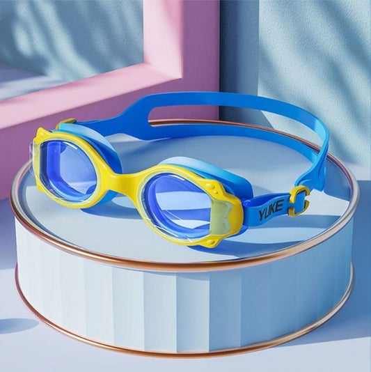 Junior Blue Yellow Anti-Fog UV Protection Leakproof Design Swim Goggles for Kids, 3 years - 8 years