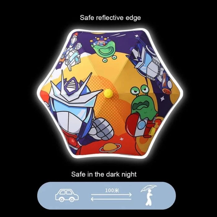 Aliens Space theme, Canopy Shape Umbrella for Kids, 5-12Years