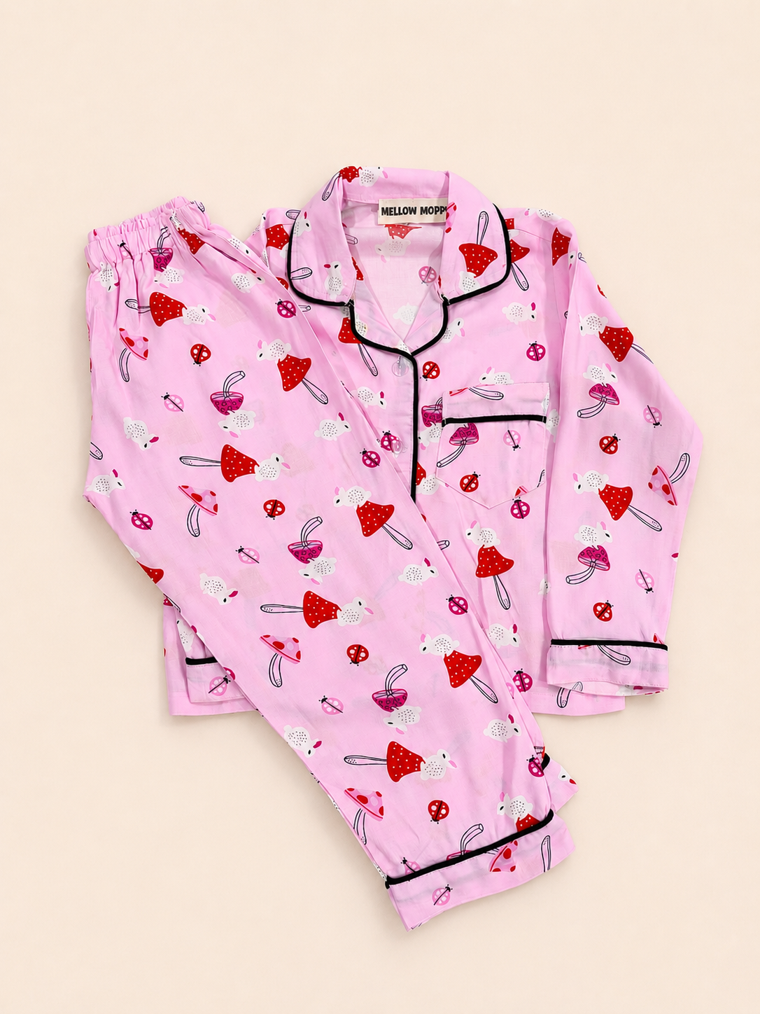Pink Mushroom Night Suit