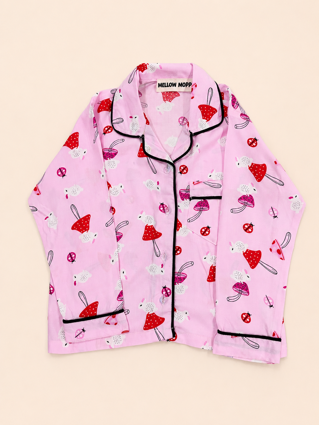 Pink Mushroom Night Suit