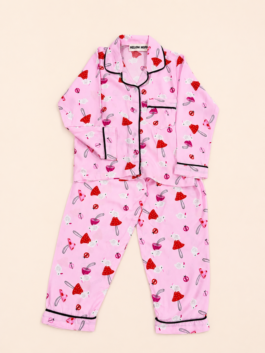 Pink Mushroom Night Suit