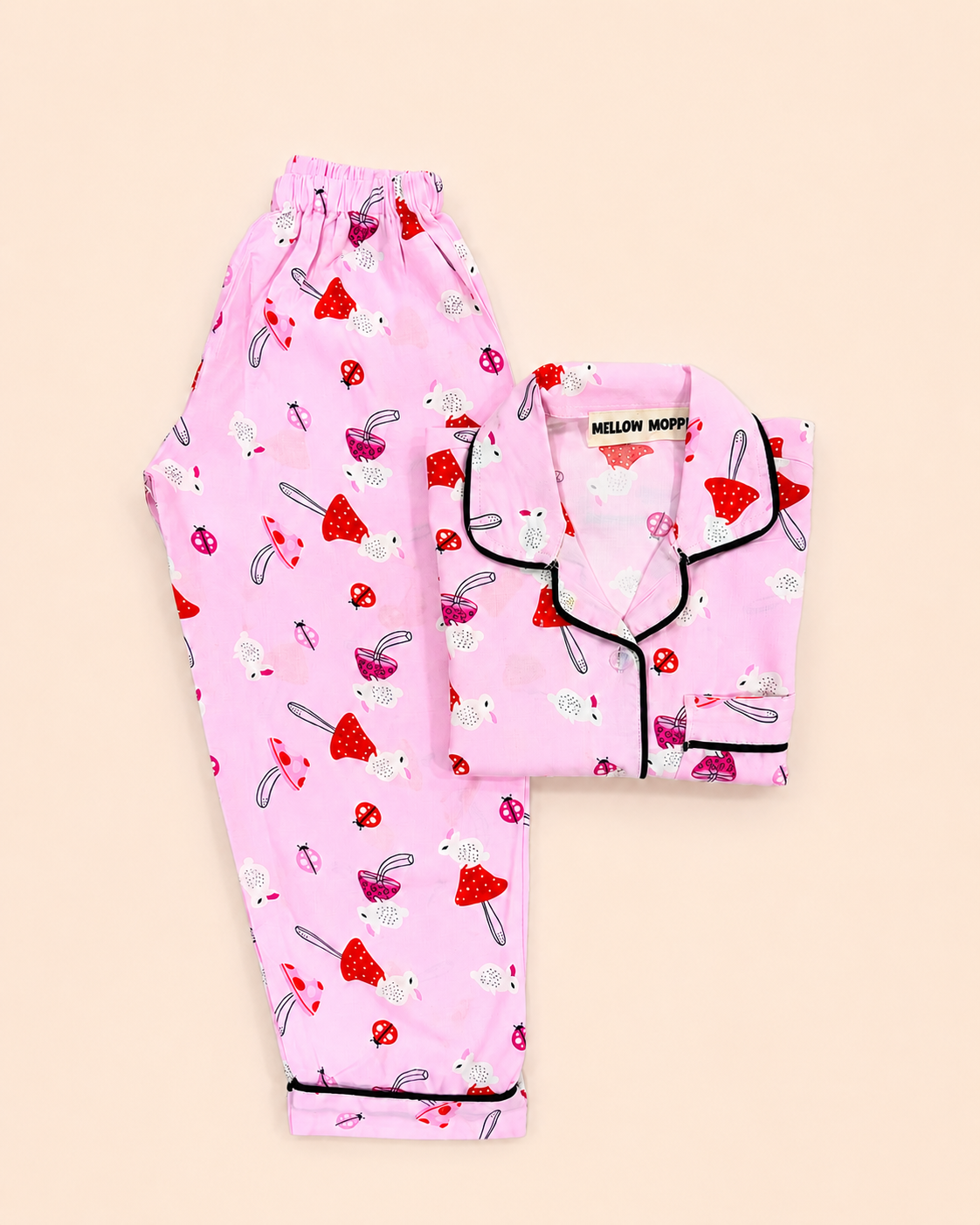 Pink Mushroom Night Suit