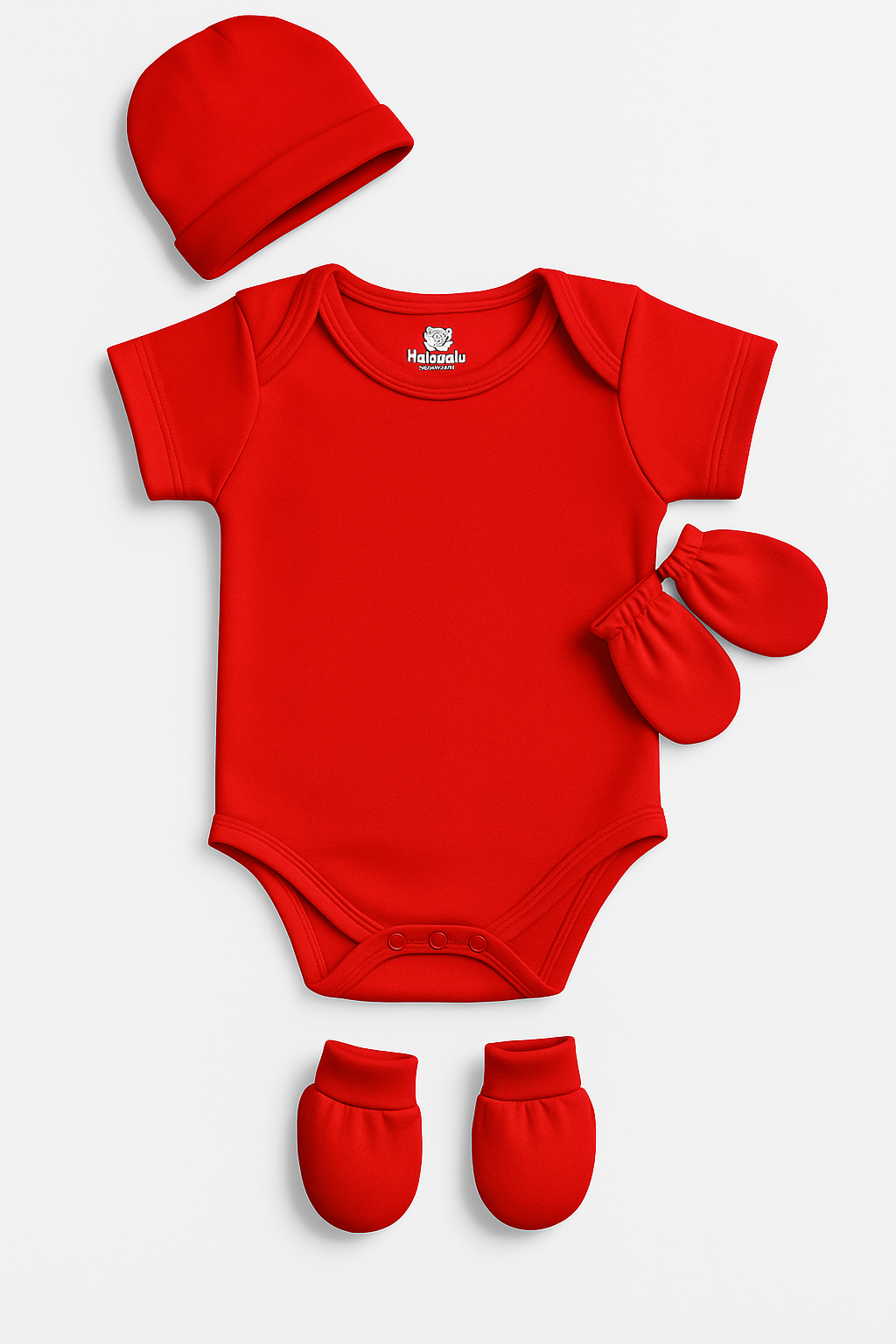 Complete newborn set (Includes 1 romper, booties, mittens, and hat)