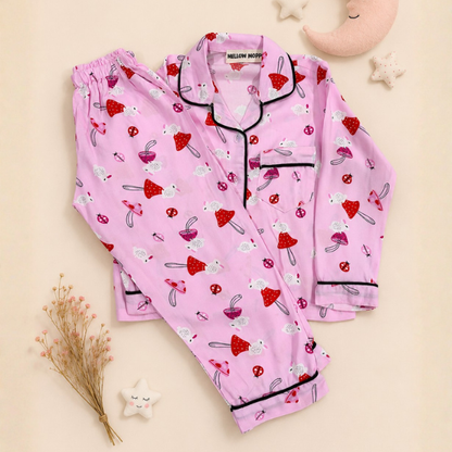 Pink Mushroom Night Suit