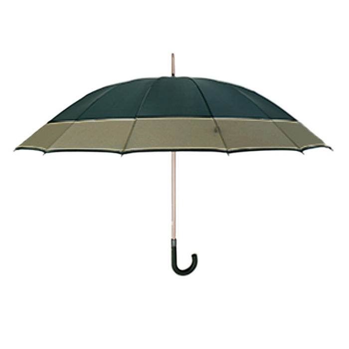 Dark Green with Brown Border Large Canopy Size Umbrella for Adults