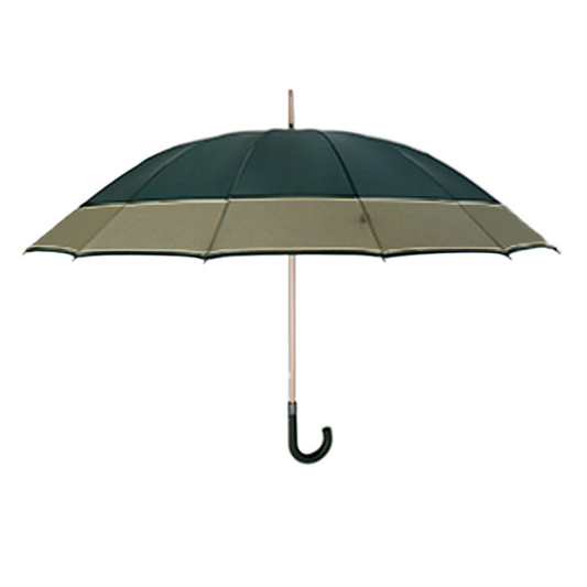 Dark Green with Brown Border Large Canopy Size Umbrella for Adults
