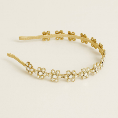 Choko Pearl Floral Embellished Hairband for Girls Elegant Festive and Party Wear
