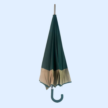 Dark Green with Brown Border Large Canopy Size Umbrella for Adults