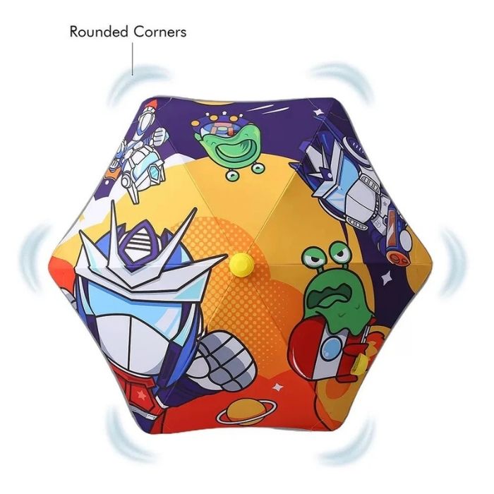 Aliens Space theme, Canopy Shape Umbrella for Kids, 5-12Years