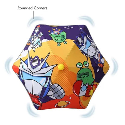 Aliens Space theme, Canopy Shape Umbrella for Kids, 5-12Years